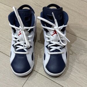Kids White and Blue Sneakers